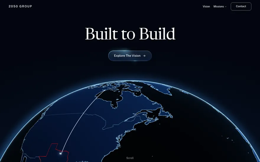 The 2050 Group website home page.